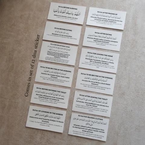 Daily Dua Stickers | Pack of 12 | Transparent